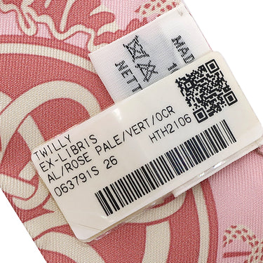 エルメス HERMES ツイリー ローズペール×ヴェール×オークル シルク スカーフ 新品 未使用【EX-LIBRIS/エクスリブリス】