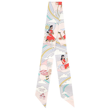 エルメス HERMES ツイリー グリスパール×ローズペール×グレナディン シルク スカーフ 新品 未使用【CARRES VOLANTS/空飛ぶカレ】