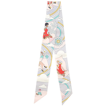 エルメス HERMES ツイリー グリスパール×ローズペール×グレナディン シルク スカーフ 新品 未使用【CARRES VOLANTS/空飛ぶカレ】