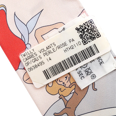 エルメス HERMES ツイリー グリスパール×ローズペール×グレナディン シルク スカーフ 新品 未使用【CARRES VOLANTS/空飛ぶカレ】