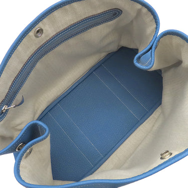 エルメス HERMES ガーデンパーティーPM アズール ネゴンダ トートバッグ シルバー金具 青 水色