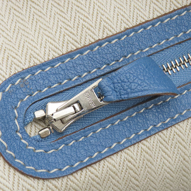 エルメス HERMES ガーデンパーティーPM アズール ネゴンダ トートバッグ シルバー金具 青 水色