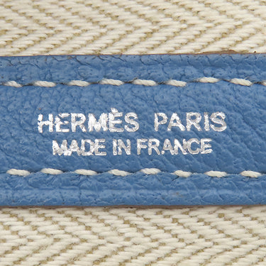 エルメス HERMES ガーデンパーティーPM アズール ネゴンダ トートバッグ シルバー金具 青 水色
