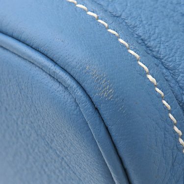 エルメス HERMES ガーデンパーティーPM アズール ネゴンダ トートバッグ シルバー金具 青 水色