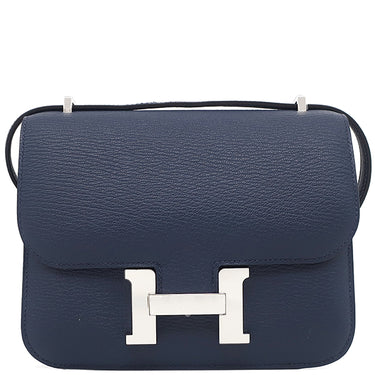 エルメス HERMES コンスタンス3 ミニ ミロワール ヴェルソ ブルーネイビー×ルージュクー シェーブル ショルダーバッグ シルバー金具 新品 未使用 紺 赤 バイカラー