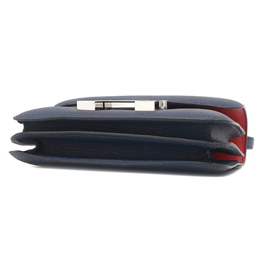 エルメス HERMES コンスタンス3 ミニ ミロワール ヴェルソ ブルーネイビー×ルージュクー シェーブル ショルダーバッグ シルバー金具 新品 未使用 紺 赤 バイカラー