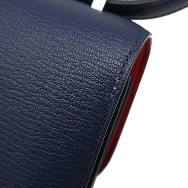 エルメス HERMES コンスタンス3 ミニ ミロワール ヴェルソ ブルーネイビー×ルージュクー シェーブル ショルダーバッグ シルバー金具 新品 未使用 紺 赤 バイカラー