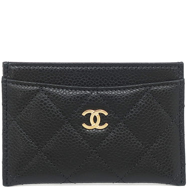 シャネル CHANEL クラシック AP0213 ブラック キャビアスキン カードケース ゴールド金具 黒 パスケース