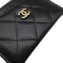 シャネル CHANEL クラシック AP0213 ブラック キャビアスキン カードケース ゴールド金具 黒 パスケース