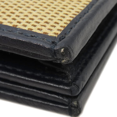 グッチ GUCCI ホースビット 1955 カードケース 621887 ベージュ×ネイビー キャンバス レザー 二つ折り財布 ゴールド金具 紺 コンパクトウォレット