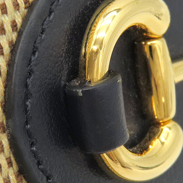 グッチ GUCCI ホースビット 1955 カードケース 621887 ベージュ×ネイビー キャンバス レザー 二つ折り財布 ゴールド金具 紺 コンパクトウォレット