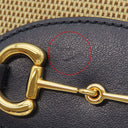 グッチ GUCCI ホースビット 1955 カードケース 621887 ベージュ×ネイビー キャンバス レザー 二つ折り財布 ゴールド金具 紺 コンパクトウォレット