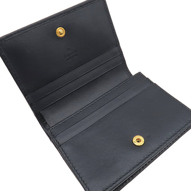 グッチ GUCCI ホースビット 1955 カードケース 621887 ベージュ×ネイビー キャンバス レザー 二つ折り財布 ゴールド金具 紺 コンパクトウォレット