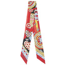 エルメス HERMES ツイリー ルージュ×エベンヌ×マルチカラー シルク スカーフ 【LES MURMURES DE LA FORET/森のささやき】