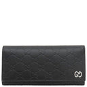 グッチ GUCCI グッチシマ 431727 ブラック レザー 長財布 シルバー金具 黒