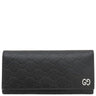 グッチ GUCCI グッチシマ 431727 ブラック レザー 長財布 シルバー金具 黒