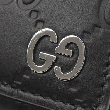 グッチ GUCCI グッチシマ 431727 ブラック レザー 長財布 シルバー金具 黒