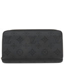 ルイヴィトン LOUIS VUITTON ジッピー ウォレット M61867 ノワール モノグラムマヒナ 長財布 シルバー金具 黒 ラウンドファスナー