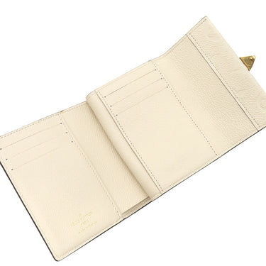 ルイヴィトン LOUIS VUITTON ポルトフォイユ メティス コンパクト M81071 クレーム モノグラムアンプラントレザー 三つ折り財布 ゴールド金具 白 オフホワイト