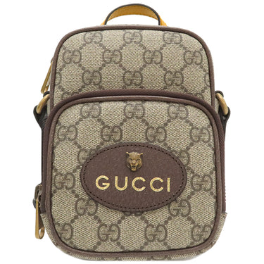 グッチ GUCCI ネオ ヴィンテージ 658556 ベージュ×エボニー GGスプリームキャンバス ショルダーバッグ ヴィンテージ金具