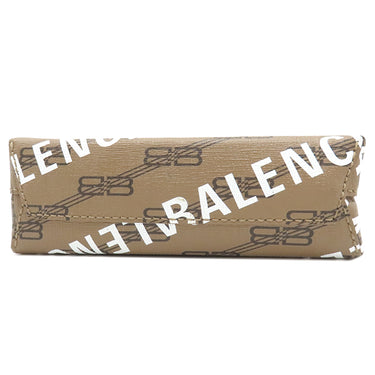 バレンシアガ BALENCIAGA ラージ ショッピング バッグ 693805 ブラウン コーティングキャンバス レザー 2WAYバッグ ゴールド金具 茶 BBロゴ