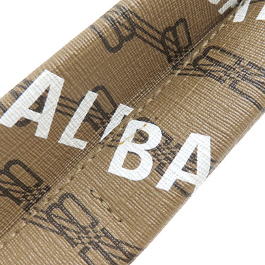 バレンシアガ BALENCIAGA ラージ ショッピング バッグ 693805 ブラウン コーティングキャンバス レザー 2WAYバッグ ゴールド金具 茶 BBロゴ