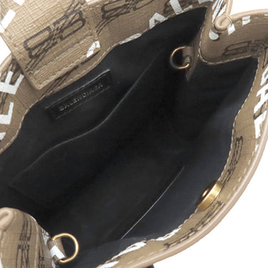 バレンシアガ BALENCIAGA ラージ ショッピング バッグ 693805 ブラウン コーティングキャンバス レザー 2WAYバッグ ゴールド金具 茶 BBロゴ