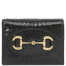 グッチ GUCCI ホースビット 1955 カードケース ウォレット ブラック エキゾチックレザー 二つ折り財布 ゴールド金具 黒 ミニ財布