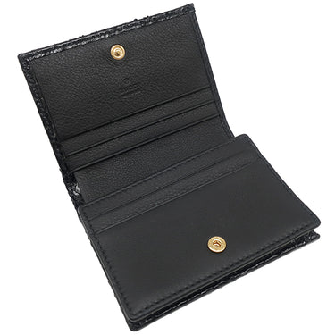 グッチ GUCCI ホースビット 1955 カードケース ウォレット ブラック エキゾチックレザー 二つ折り財布 ゴールド金具 黒 ミニ財布