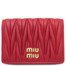 ミュウミュウ MIU MIU マテラッセ 5MC107 ロッソ レザー カードケース ゴールド金具 カードホルダー 名刺入れ ポーチ 赤
