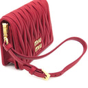 ミュウミュウ MIU MIU マテラッセ 5MC107 ロッソ レザー カードケース ゴールド金具 カードホルダー 名刺入れ ポーチ 赤