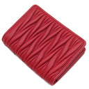 ミュウミュウ MIU MIU マテラッセ 5MC107 ロッソ レザー カードケース ゴールド金具 カードホルダー 名刺入れ ポーチ 赤