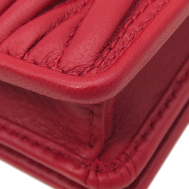 ミュウミュウ MIU MIU マテラッセ 5MC107 ロッソ レザー カードケース ゴールド金具 カードホルダー 名刺入れ ポーチ 赤