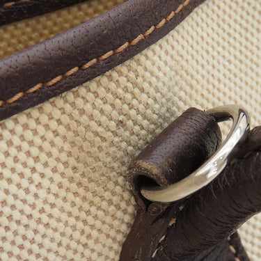 エルメス HERMES ガーデンパーティーTPM ナチュラル×マロン トワルアッシュ レザー 2WAYバッグ シルバー金具 茶 ショルダー 斜め掛け　　　