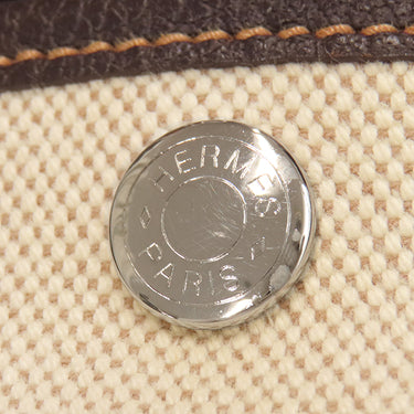 エルメス HERMES ガーデンパーティーTPM ナチュラル×マロン トワルアッシュ レザー 2WAYバッグ シルバー金具 茶 ショルダー 斜め掛け　　　