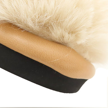 ルイヴィトン LOUIS VUITTON ファー アンクル ブーツ アイボリー×ブラウン ファー レザー #37 ブーツ 白 茶 靴