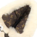 ルイヴィトン LOUIS VUITTON ファー アンクル ブーツ アイボリー×ブラウン ファー レザー #37 ブーツ 白 茶 靴