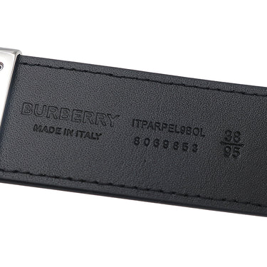 バーバリー BURBERRY TBロゴ リバーシブル 95/38 8069853 アーカイブベージュ ポリエステル ポリウレタン コットン アクリル レザー ベルト シルバー金具 黒 チェック柄