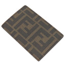 フェンディ FENDI ズッカ カードホルダー 7AR911 ブラウン レザー カードケース 茶 カード入れ パスケース