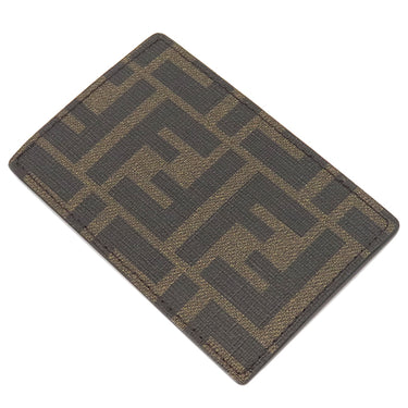 フェンディ FENDI ズッカ カードホルダー 7AR911 ブラウン レザー カードケース 茶 カード入れ パスケース