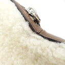 フェンディ FENDI トースト型 バッグ 7AS311ASLCF1QC1 ホワイト レザー シアリング ショルダーバッグ シルバー金具 白 茶 ファーバッグ