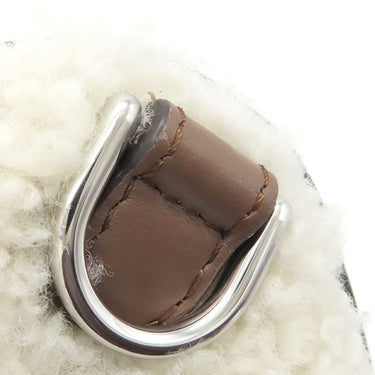 フェンディ FENDI トースト型 バッグ 7AS311ASLCF1QC1 ホワイト レザー シアリング ショルダーバッグ シルバー金具 白 茶 ファーバッグ