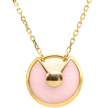 カルティエ Cartier アミュレット ドゥ XS ピンク×ピンクゴールド K18PG ダイヤモンド ピンクオパール ネックレス ピンク 1Pダイヤ