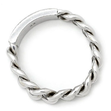 クリスチャン・ディオール Christian Dior ゴルメット ドゥ ホワイトゴールド K18WG #59 リング 指輪 Dior プレート チェーン 18号