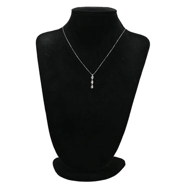 ノンブランド NON BRAND ダイヤペンダント ホワイトゴールド K18WG ダイヤモンド ネックレス 3P 3粒 スリーストーンネックレス 18K WG Au750