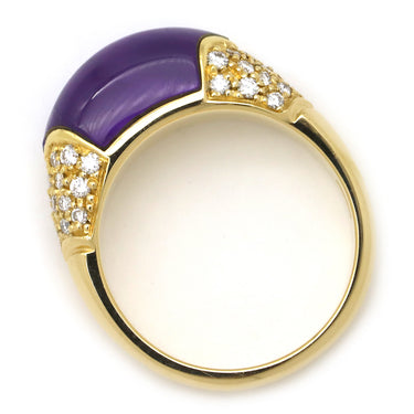 ブルガリ BVLGARI チェルティカ アメジスト ダイヤ イエローゴールド K18YG ダイヤモンド アメジスト リング 指輪 18K YG 750 18金 12号