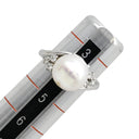 ミキモト MIKIMOTO パール ダイヤ リング パールホワイト×プラチナシルバー Pt950 パール ダイヤモンド リング 指輪 MIKIMOTO 4号