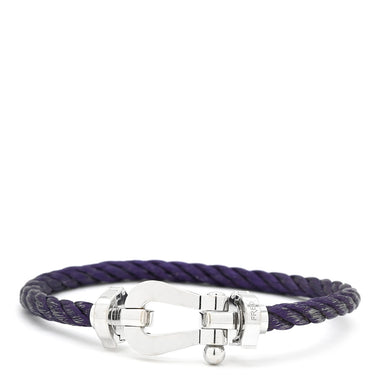 フレッド FRED フォース10 ラージモデル パープル×ホワイトゴールド K18WG ステンレスケーブル ブレスレット FRED