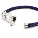 フレッド FRED フォース10 ラージモデル パープル×ホワイトゴールド K18WG ステンレスケーブル ブレスレット FRED