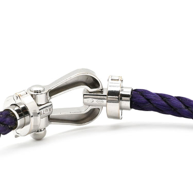 フレッド FRED フォース10 ラージモデル パープル×ホワイトゴールド K18WG ステンレスケーブル ブレスレット FRED